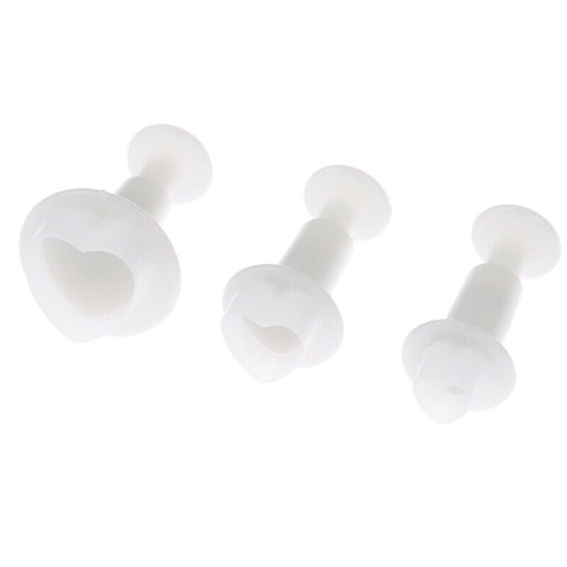 3Pc Heart Fondant Plunger Set Valentines Love Sugar Craft Cake Decorating.l8
