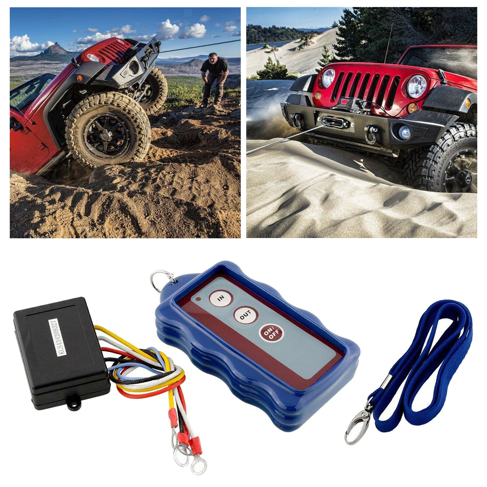 12V Wireless Winch Remote Control Kit Universal For ATV Car Easy To Install