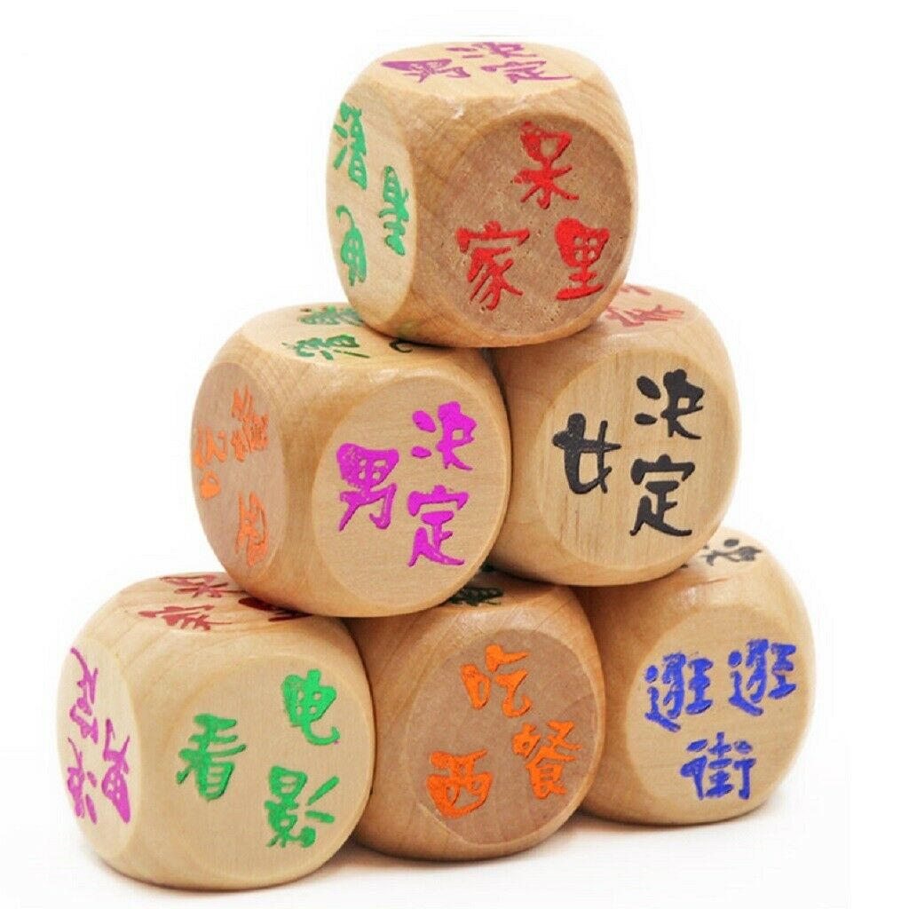 10 Pieces Wood Six Side Dice Set D6 Fun Role Play Drinking Desktop Game Toys