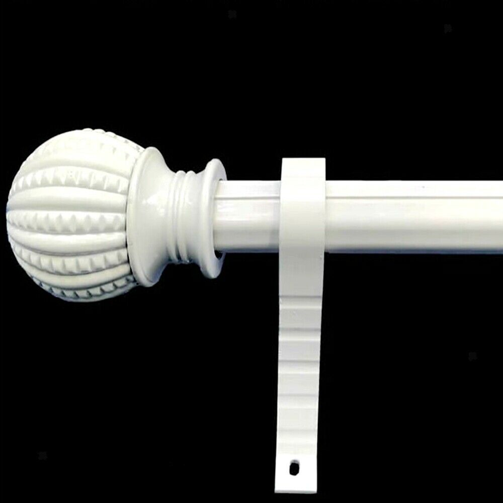 2 Pieces Alloy Curtain Pole Brackets to Fit 28mm Diameter Poles White