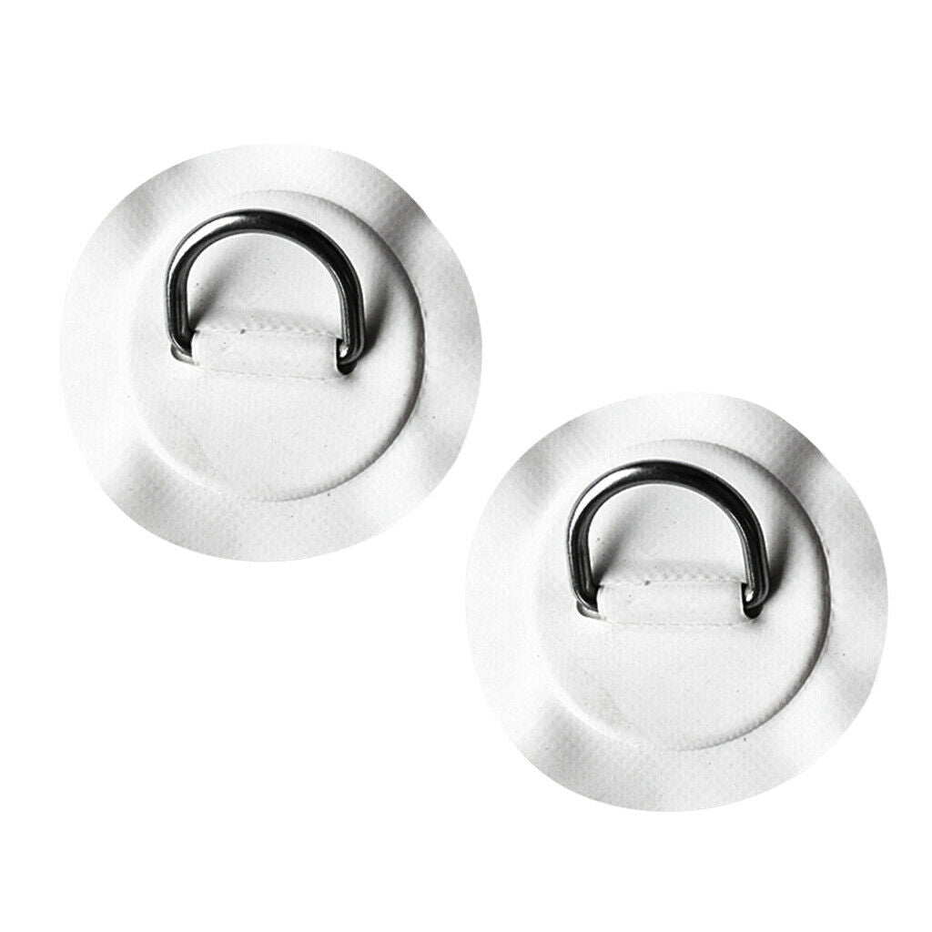 2pcs Stainless Steel D-ring Pad Patch For PVC Inflatable Boat Raft Surfboard
