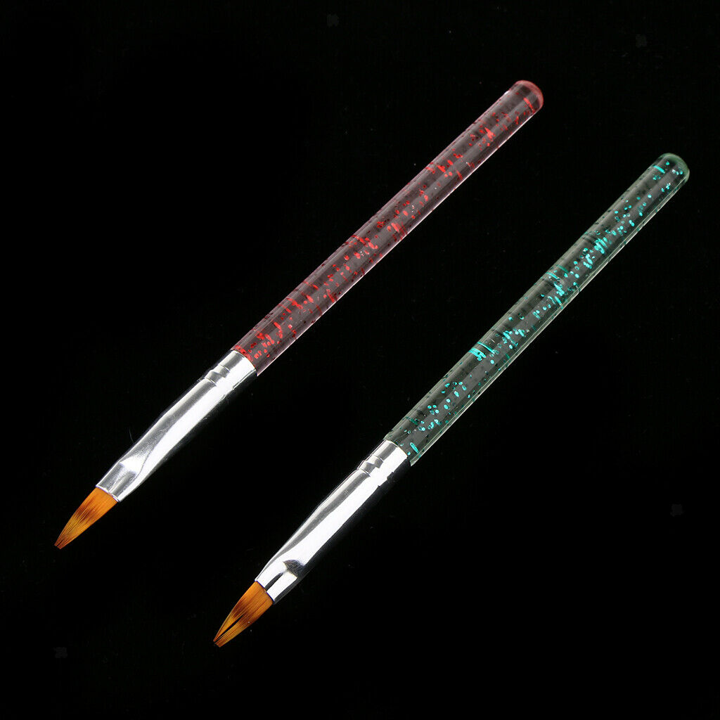 2PCS Nail Art Painting Brushes Dotting Pens for Natural,False,Acrylic,Gel Nails,