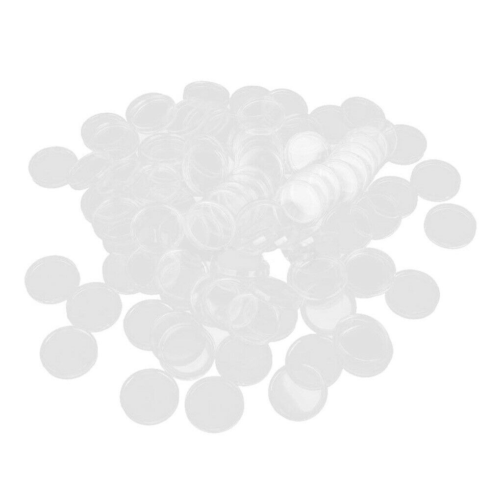 100pc Coin Capsules Round Plastic Coin Holder Case for Coin Collection Supplies,