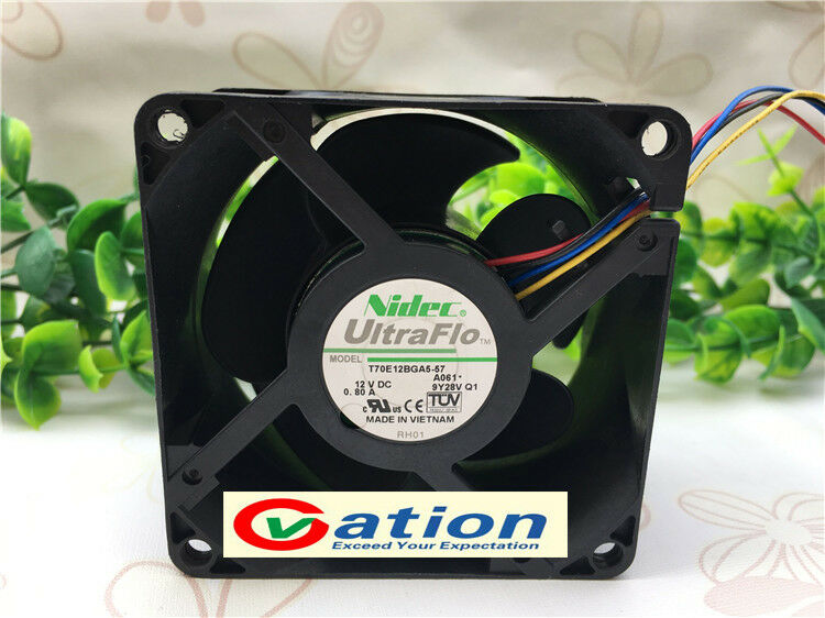 For 1Pcs Nidec 7CM 7038 4-Wire PWM Fan T70E12BGA5-57 12V 0.80A