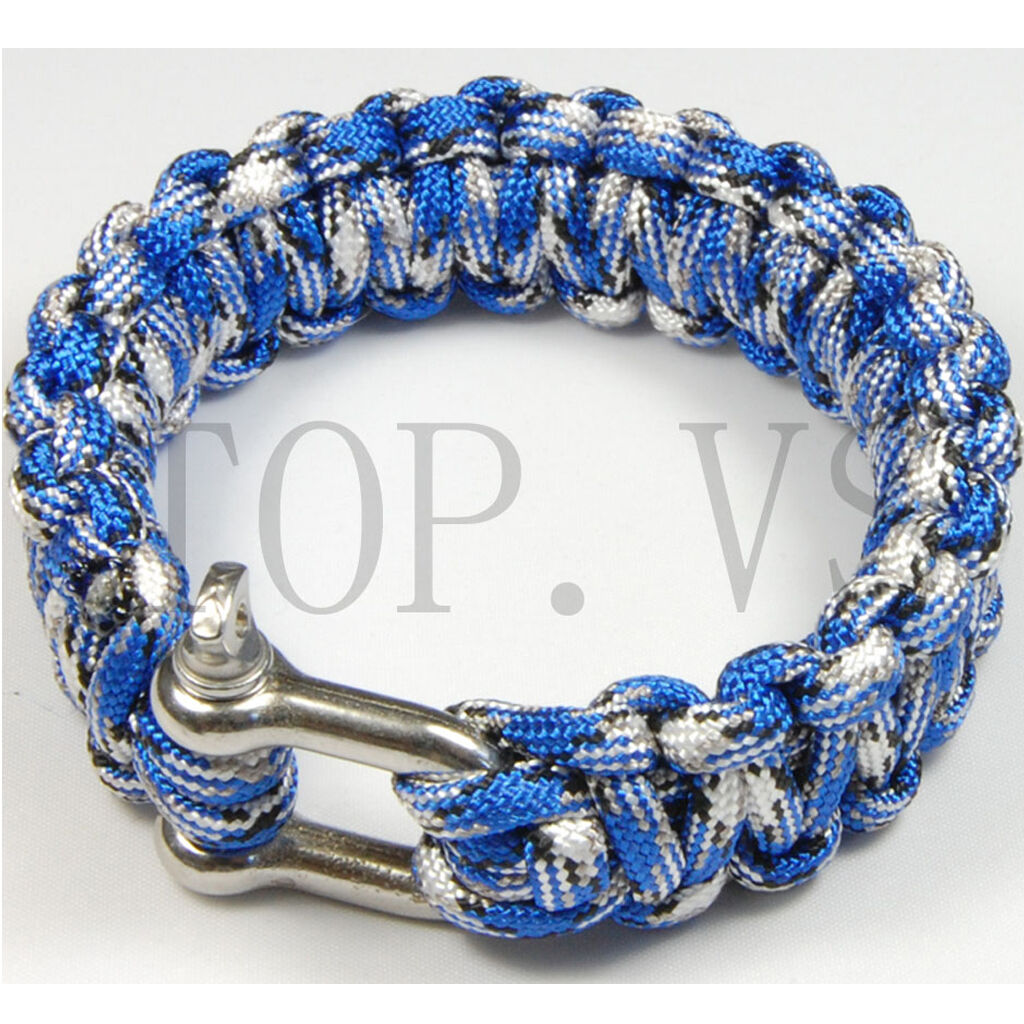 550 Paracord Parachute Cord Military Survival Bracelet Camping Metal shackle #3