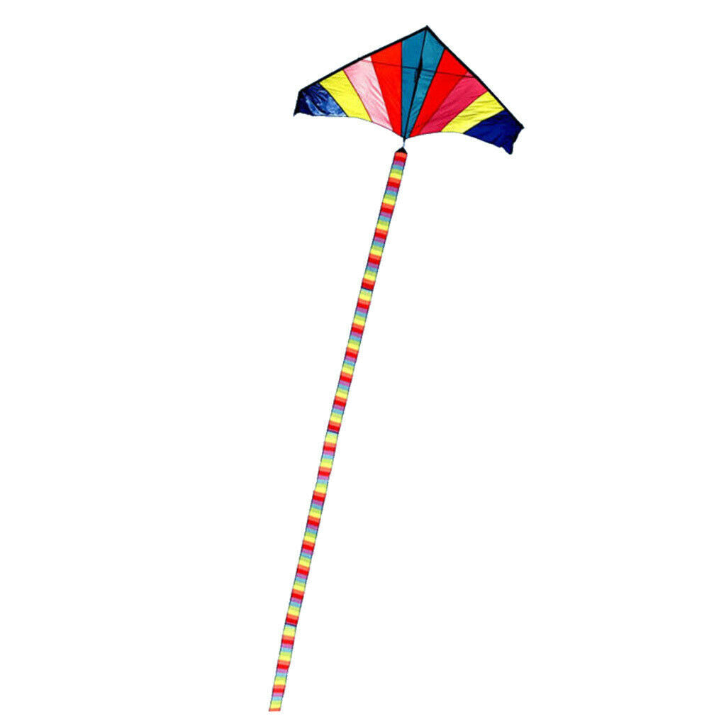 Long 33ft Rainbow Kite Tail Nylon Colourful Delta Kite Accessory Kids Toys