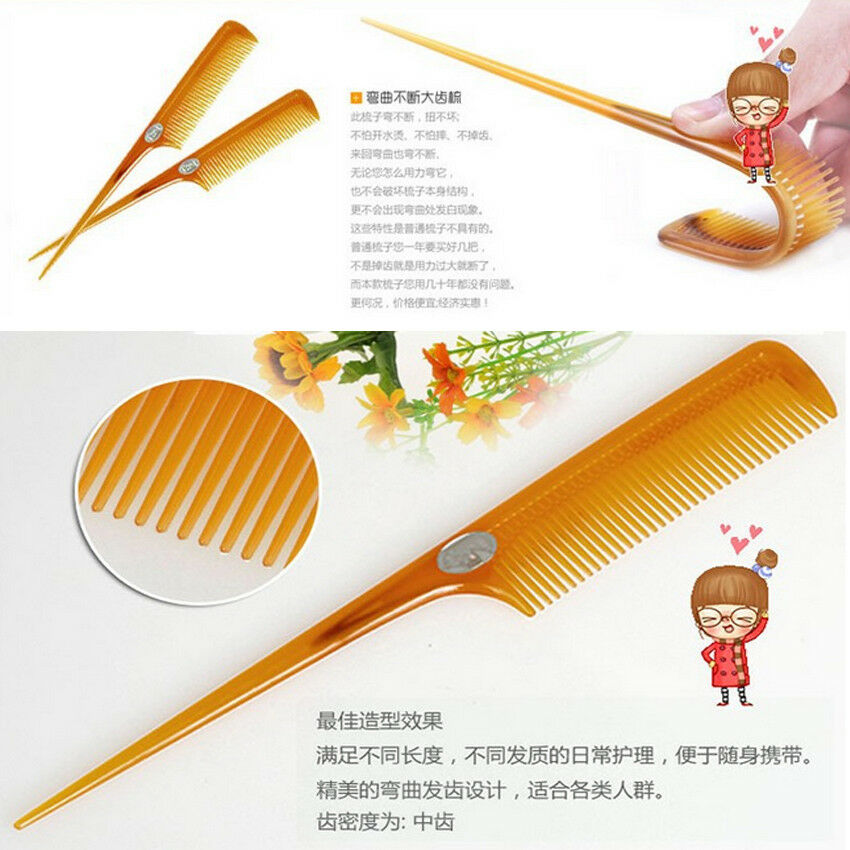 Professional Pin Tail Hair Comb Edge Trimmer Beauty Tool Plastic Salon Brush 1Pc