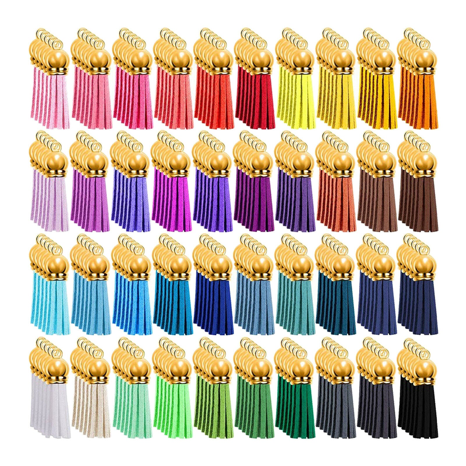 40 Colors 38mm Leather Tassel Keychain Blanks for Vinyl DIY Straps Crafting