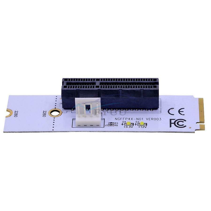 M.2 M Key NGFF To PCI-E X4 Conversion Interface Riser Card With 4PIN Power Cord
