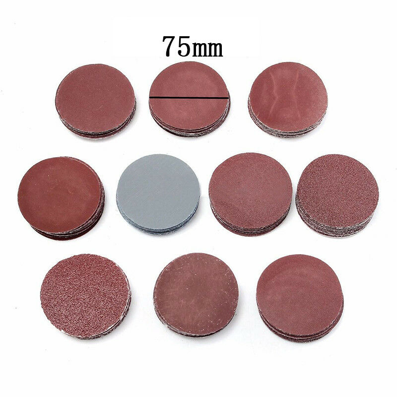 100pcs 3inch 75mm Mixed Grit Discs Sanding Auto Car Polishing Pads Sandpaper Kit