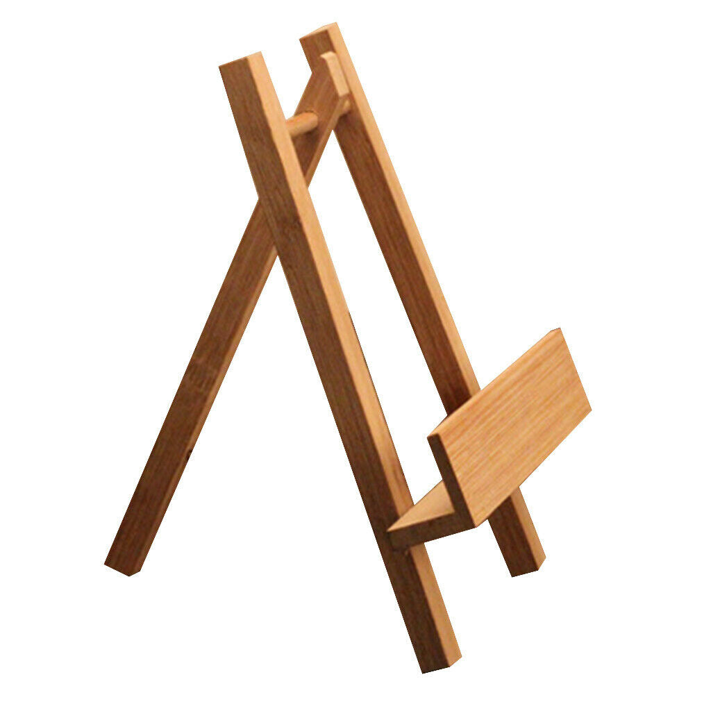 Bamboo Tea Cake Stand Photo Display Rack Plate Picture Frame Holder Easel Free