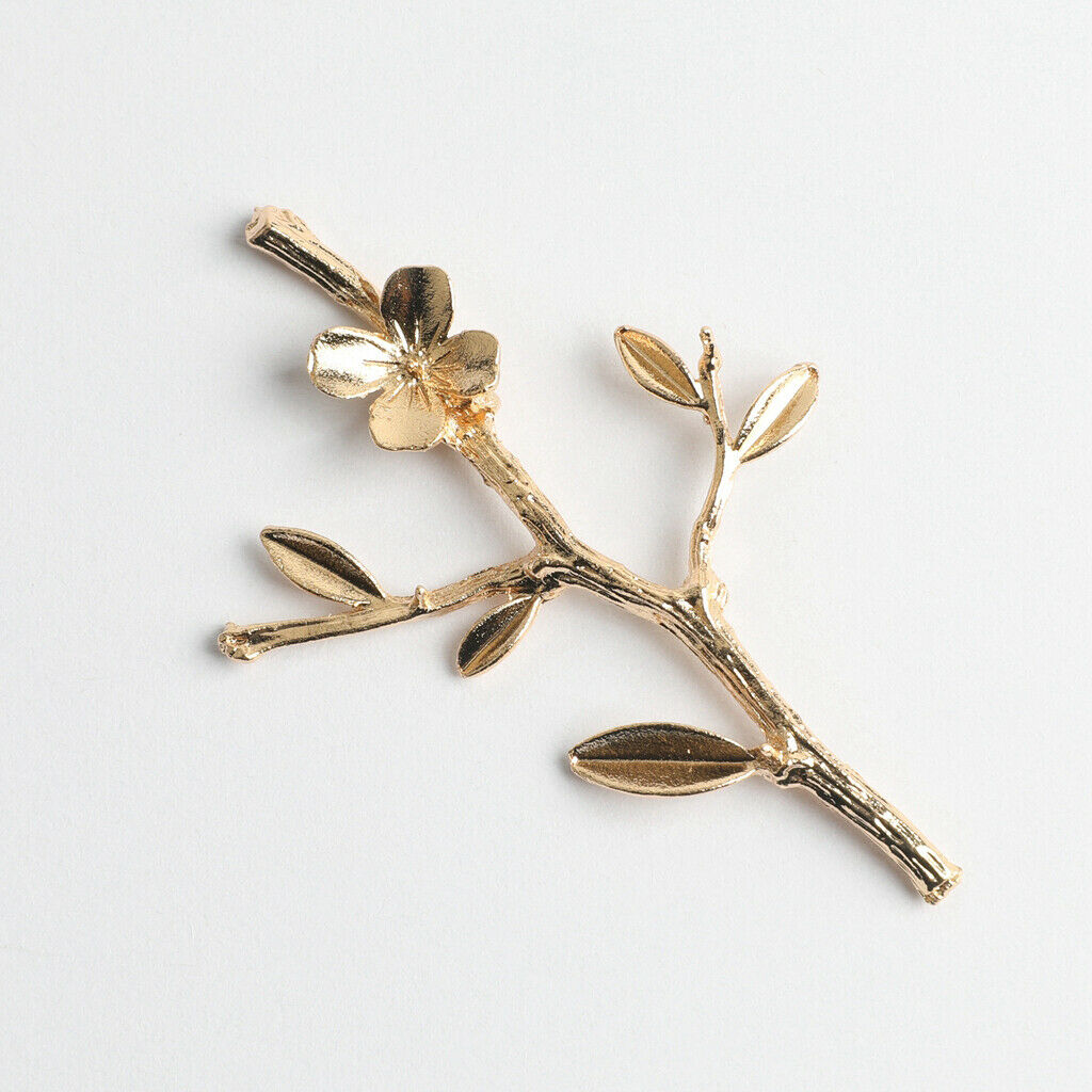Pack of 10 Pieces Golden Alloy Flower Brooches Accessory DIY Wedding Decoration