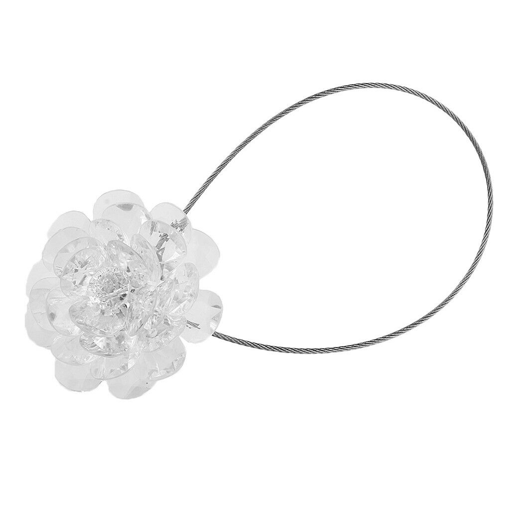 White Lotus Flower Window Curtain Holdback Tier Holder Hanger Tieback 32cm