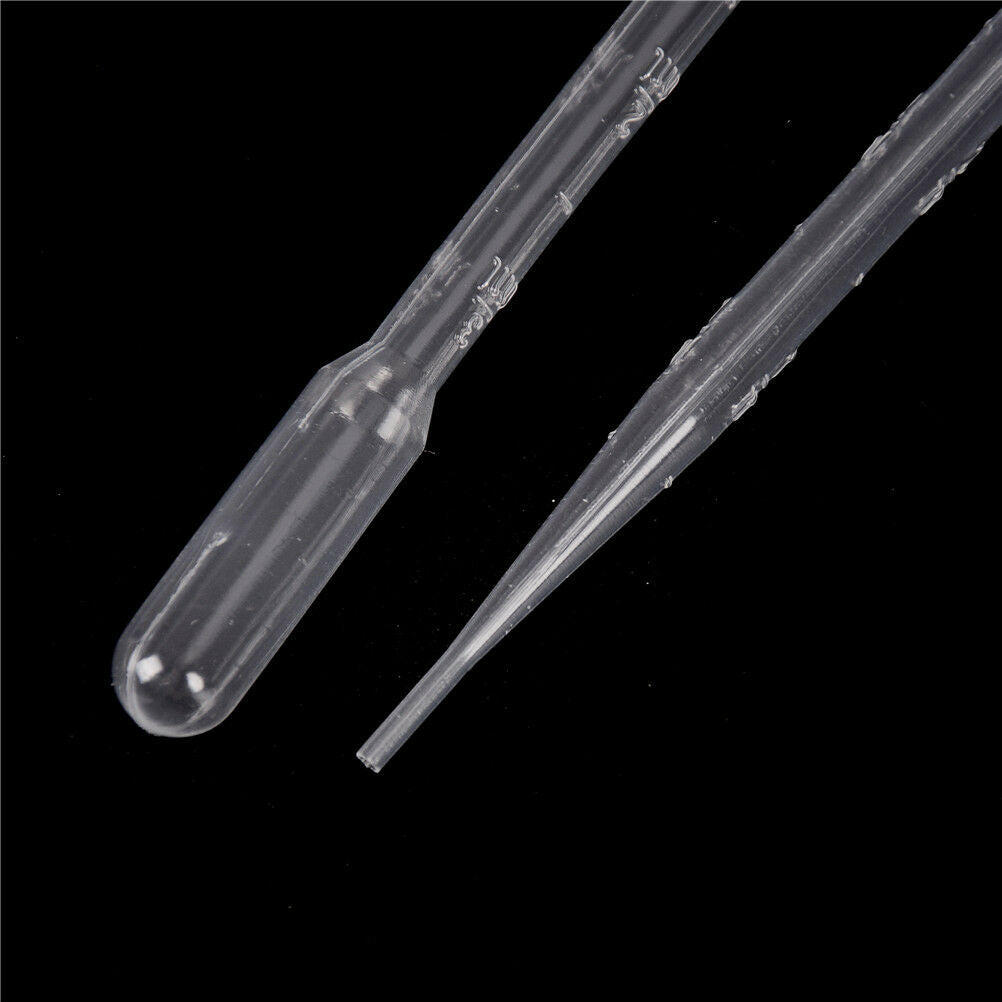 100PCS 3ML Transparent Pipettes Disposable Safe Dropper  Graduated Pipet biH Kt