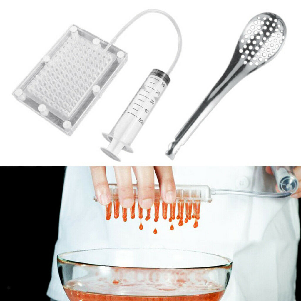 Professional Molecular Caviar Maker Fish Roe with Tube & Spoon Kit Kitchen