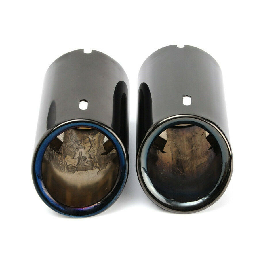 2PC Car Tail Exhaust Tip Pipes Titanium Black For BMW E90 E92 325 328i 3 Series