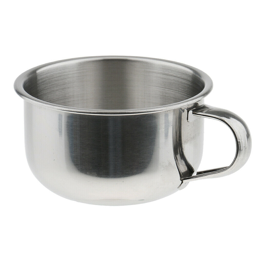 3pcs High Quality Stainless Steel Men Beard Shaving Mug Bowl Cup with Handle
