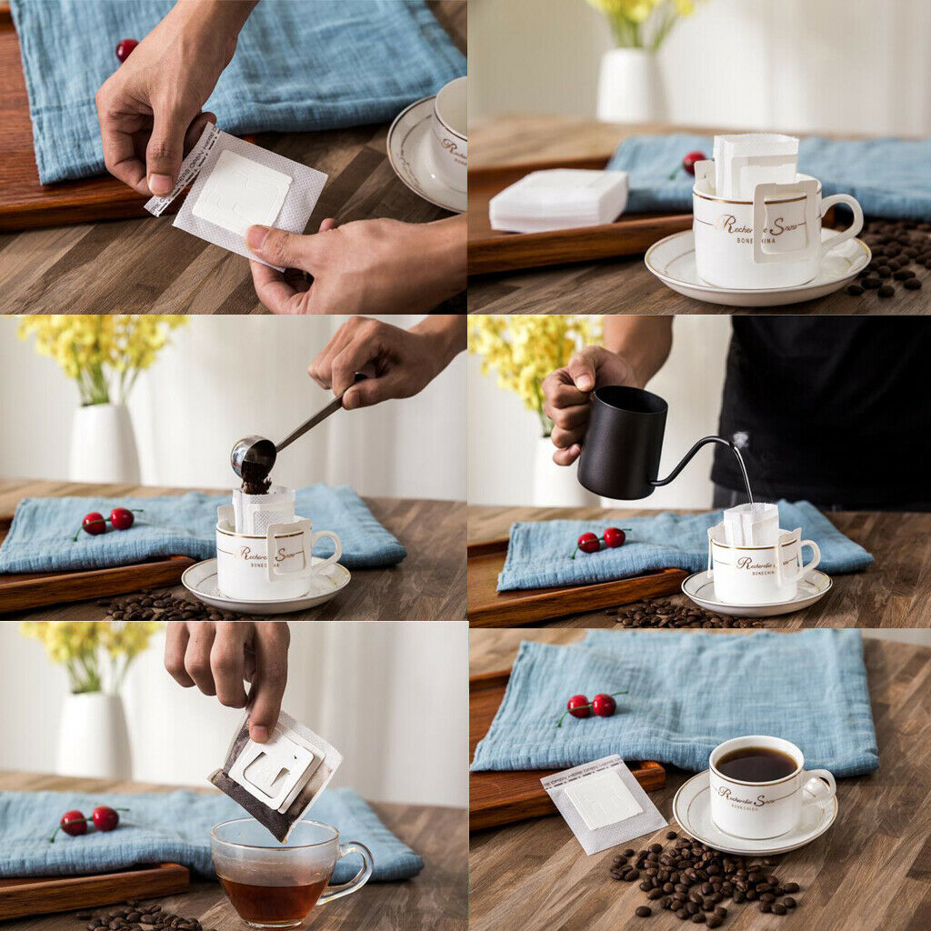100 pieces/bag Hanging Ear Drip Coffee Filter Paper Bag Eco-friendly Material