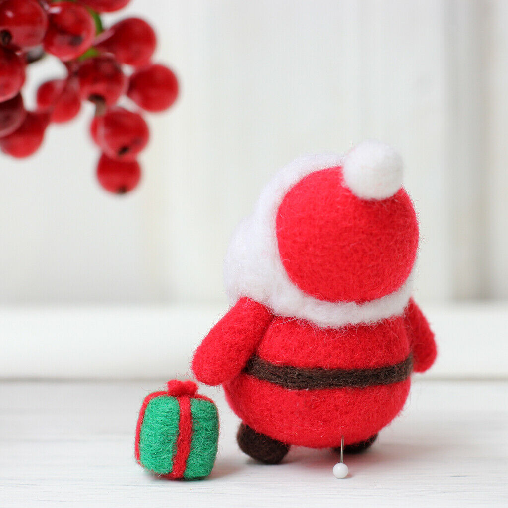 Wool Felting Craft Needle Felt Santa Claus Kit Set for Kids Children
