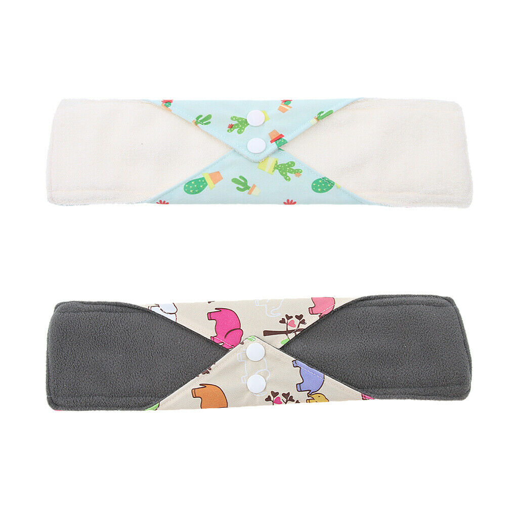 Lots 2 Heavy Flow Washable Bamboo Cloth Menstrual Pads Super-Absorbent