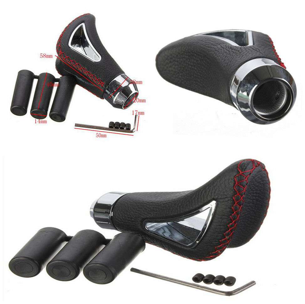 Durable Real Leather Car Truck Manual Gear Stick Shift Shifter Lever Knob Black