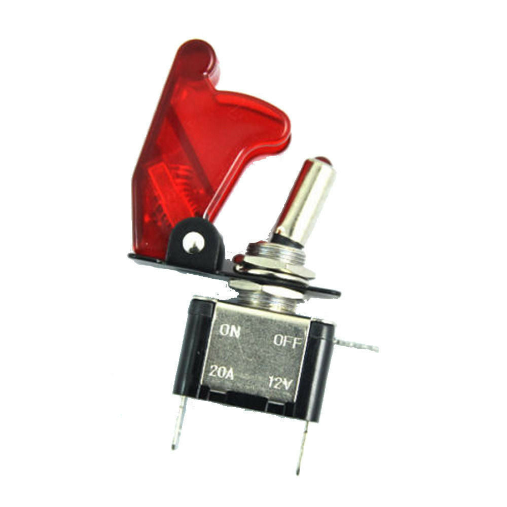 5Pcs 12V 20A Red Cover LED Rocker Toggle Switch SPST ON/OFF Car Truck Boat 2Pin