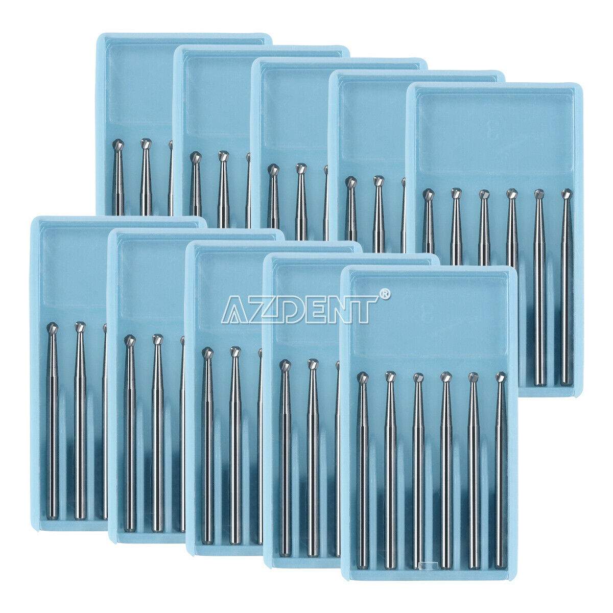 10 Kits Dental Surgical Tungsten Carbide Bur Round Shape 25mm FGXL 4# High Speed