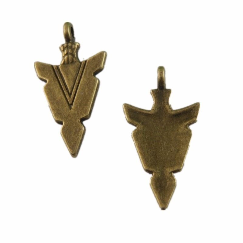 12 pcs Antiqued Bronze Arrow Head Alloy Charm Dangle Pendant Findings 29*14*1mm
