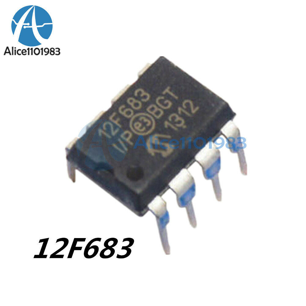 10PCS  PIC12F683-I/P PIC12F683 DIP8 MICROCHIP IC MCU FLASH 2KX14 NEW