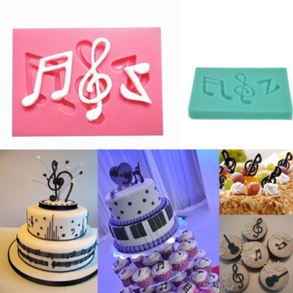 Musical Note Silicone Fondant Mold Cake Sugarcraf Decorating Chocolate Mould  SJ