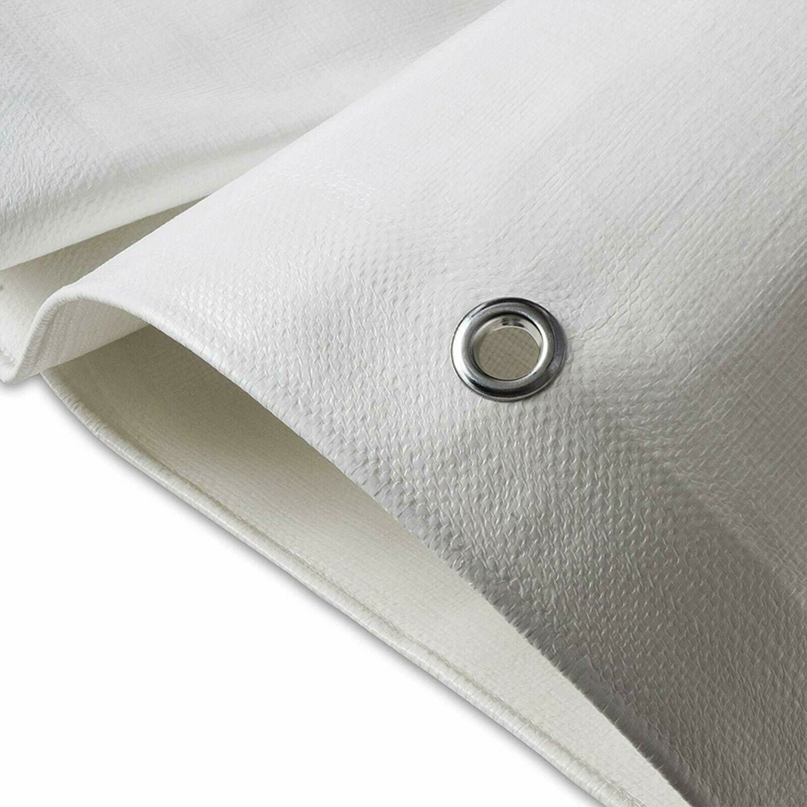 2x5m Heavy Duty White Waterproof Poly Tarp Cover Tarpaulin Professional