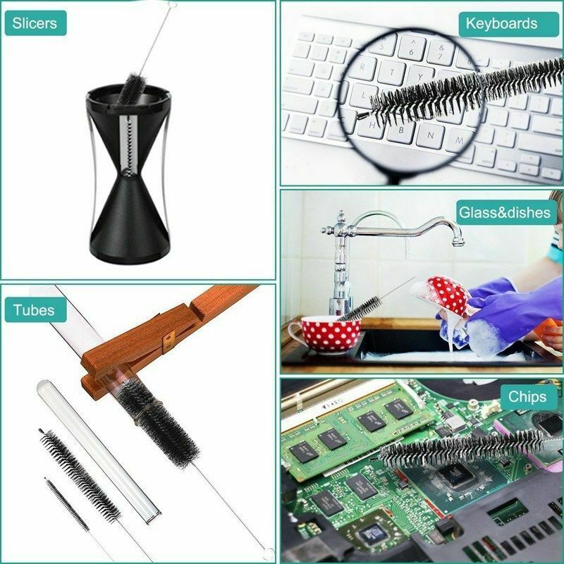 Teapot Nozzle Tube Nylon Baby Milk Bottle Cleaning Brush Reusable 10pcs