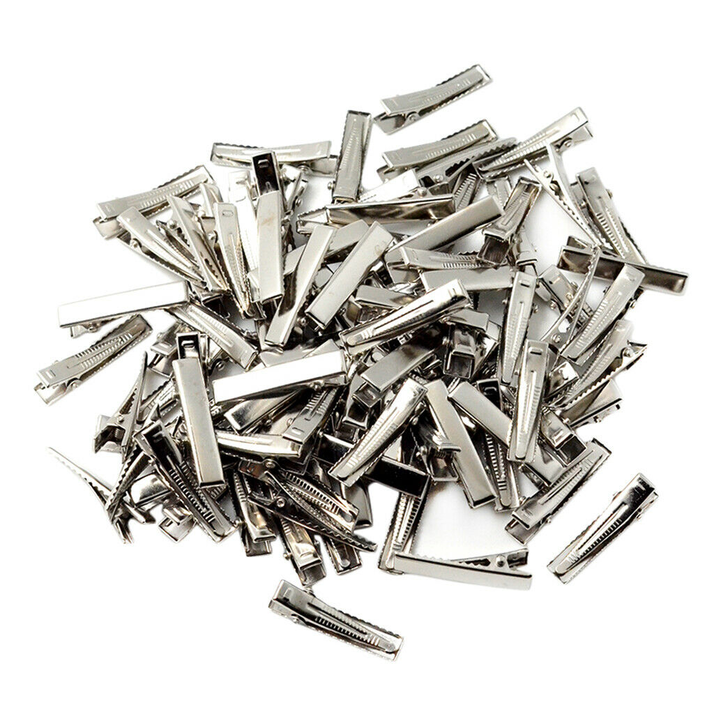 30/100Pcs Alligator Clips Flat Duckbill Hairclip with Teeth Hairpin DIY Bow