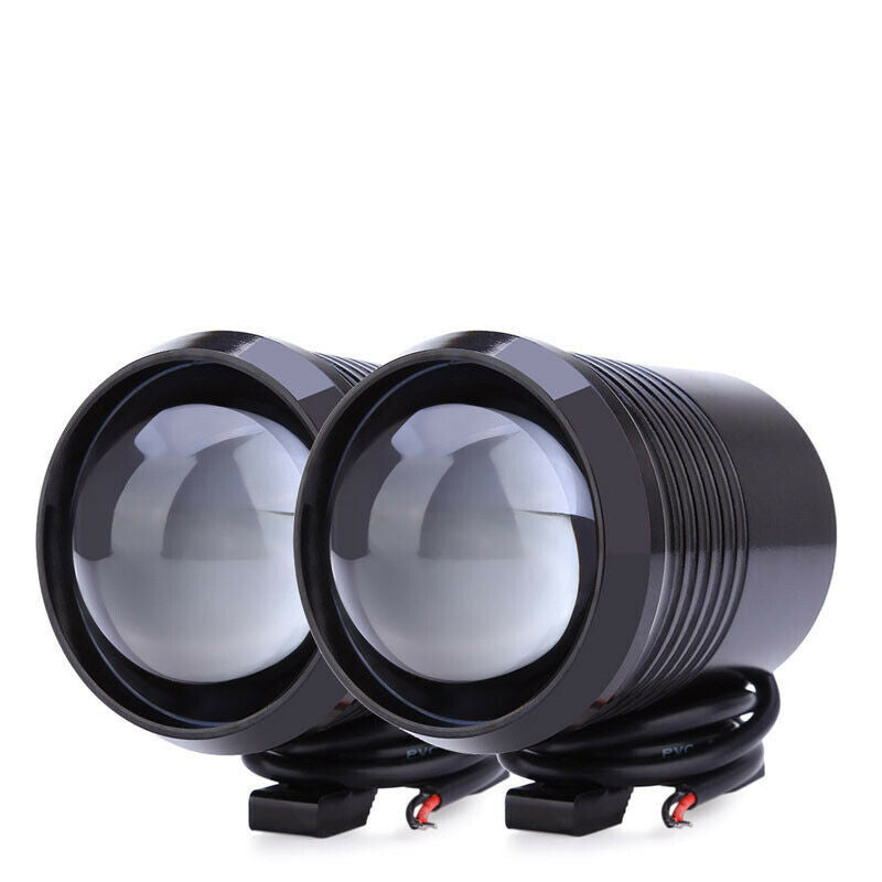 2x Bright LED Light Motorcycle Headlight Fog Driving Spot Lamp Switch Universal