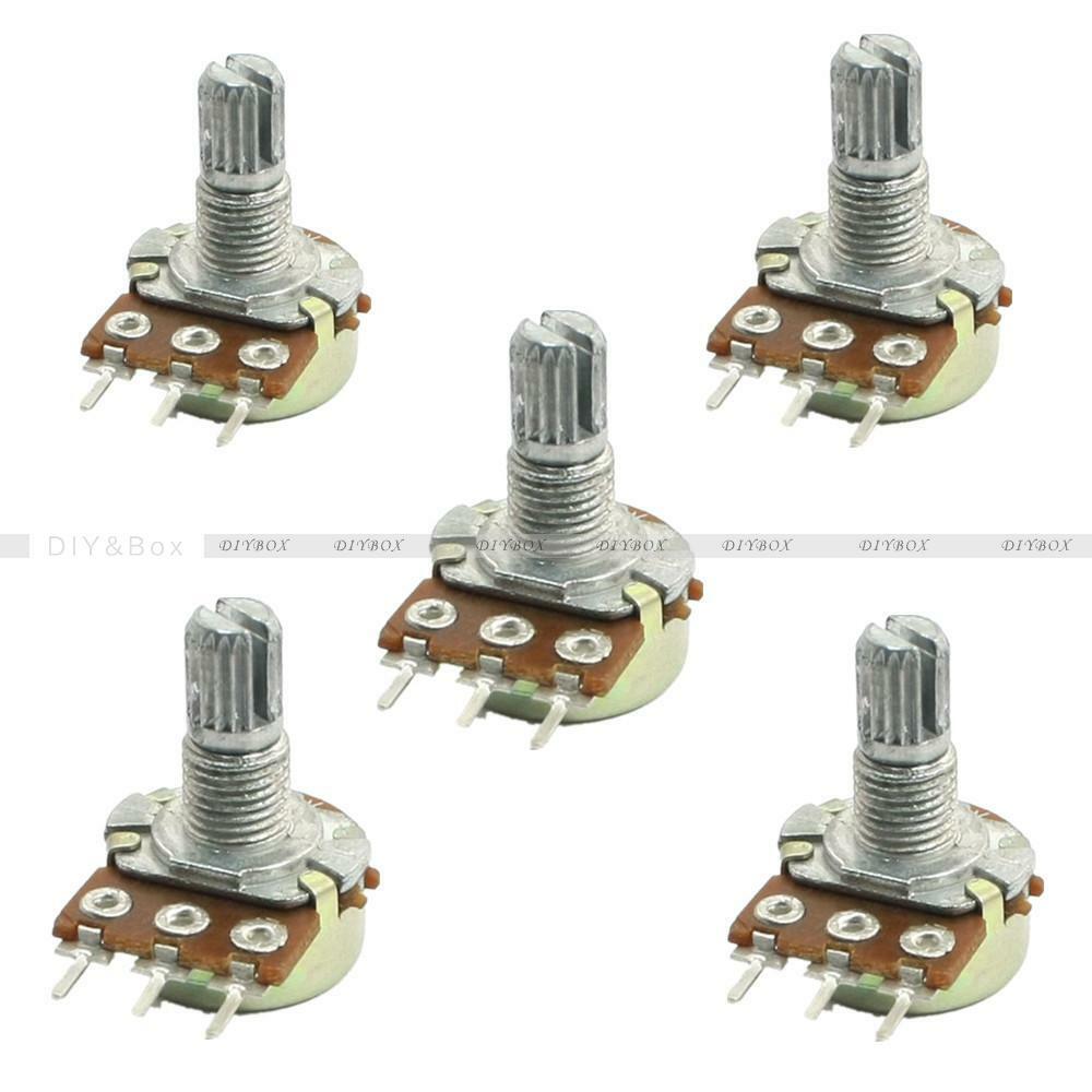 5PCS 50K OHM 3 Terminal Linear Taper Rotary Potentiometer 50KB B50K Pot