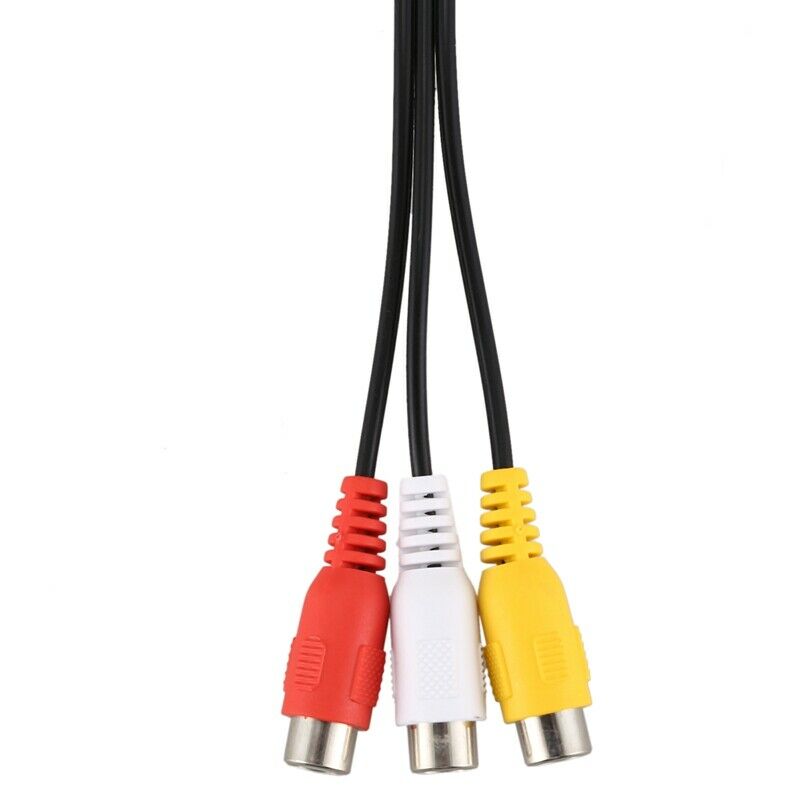 3.5mm Male Plug to 3 RCA Female Audio Video AV Cable 22cm Q8P9P9
