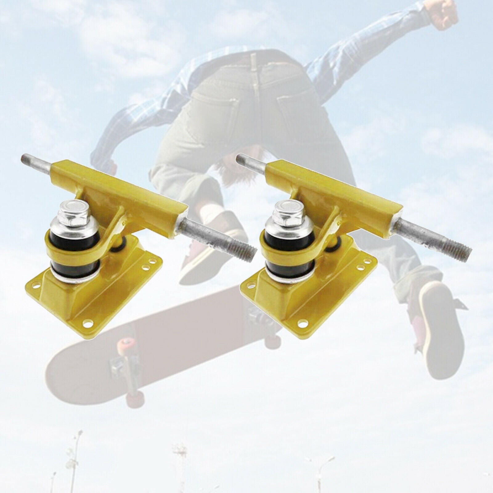 1 Pair Skateboard Trucks 3.25in Hangar Replacement Longboard Trucks Yellow