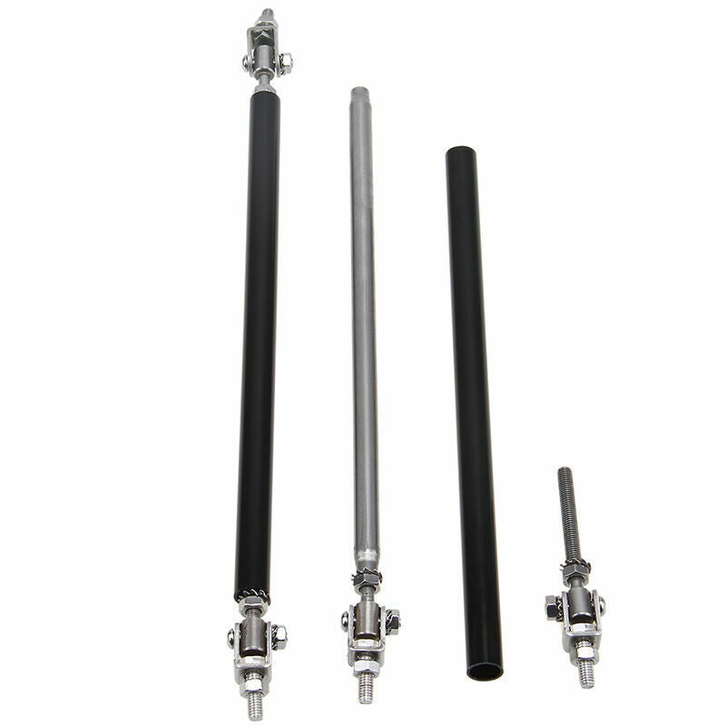 2x Adjustable Bumper Lip Bar Splitter Strut Rod Tie Support Fit Dodge 20CM Black
