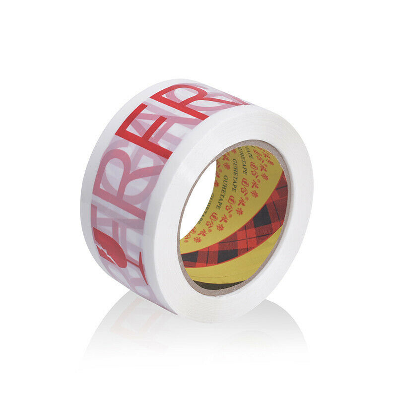 100M/Roll White Fragile Warning Tapes Handle with Care Safety Packing Box Tape