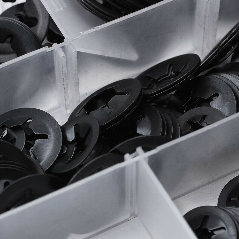 280pcs Tooth Starlock Push On Locking Washers Speed Clips Fasteners AssortmentC8