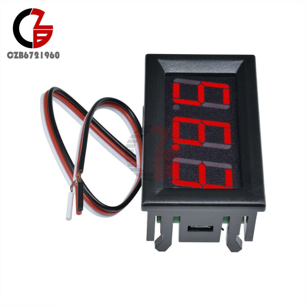 Three Wires Mini Red LED Display Panel Meter Digital Voltmeter DC 0V to 99.9V