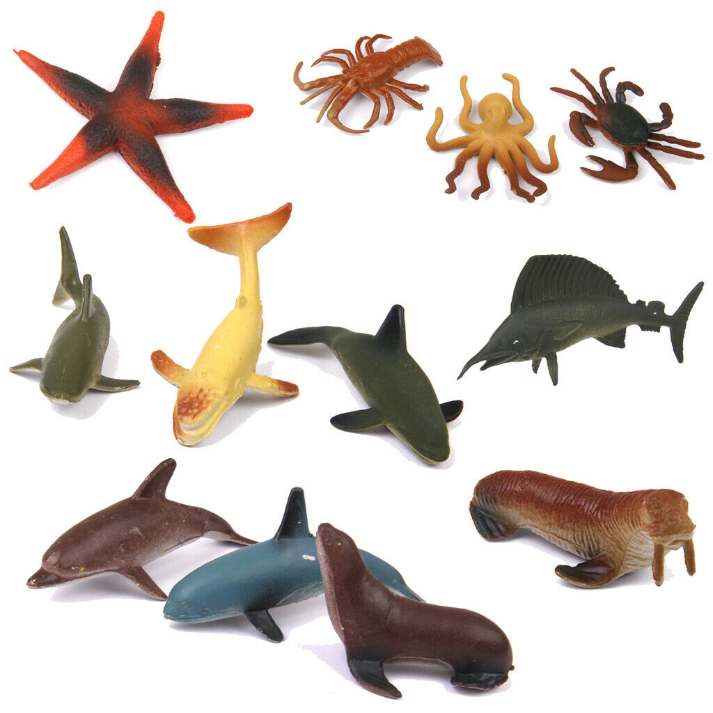24 Pieces Simulation Sea Animals Desk Decor Kids Creative Toys Party Favors