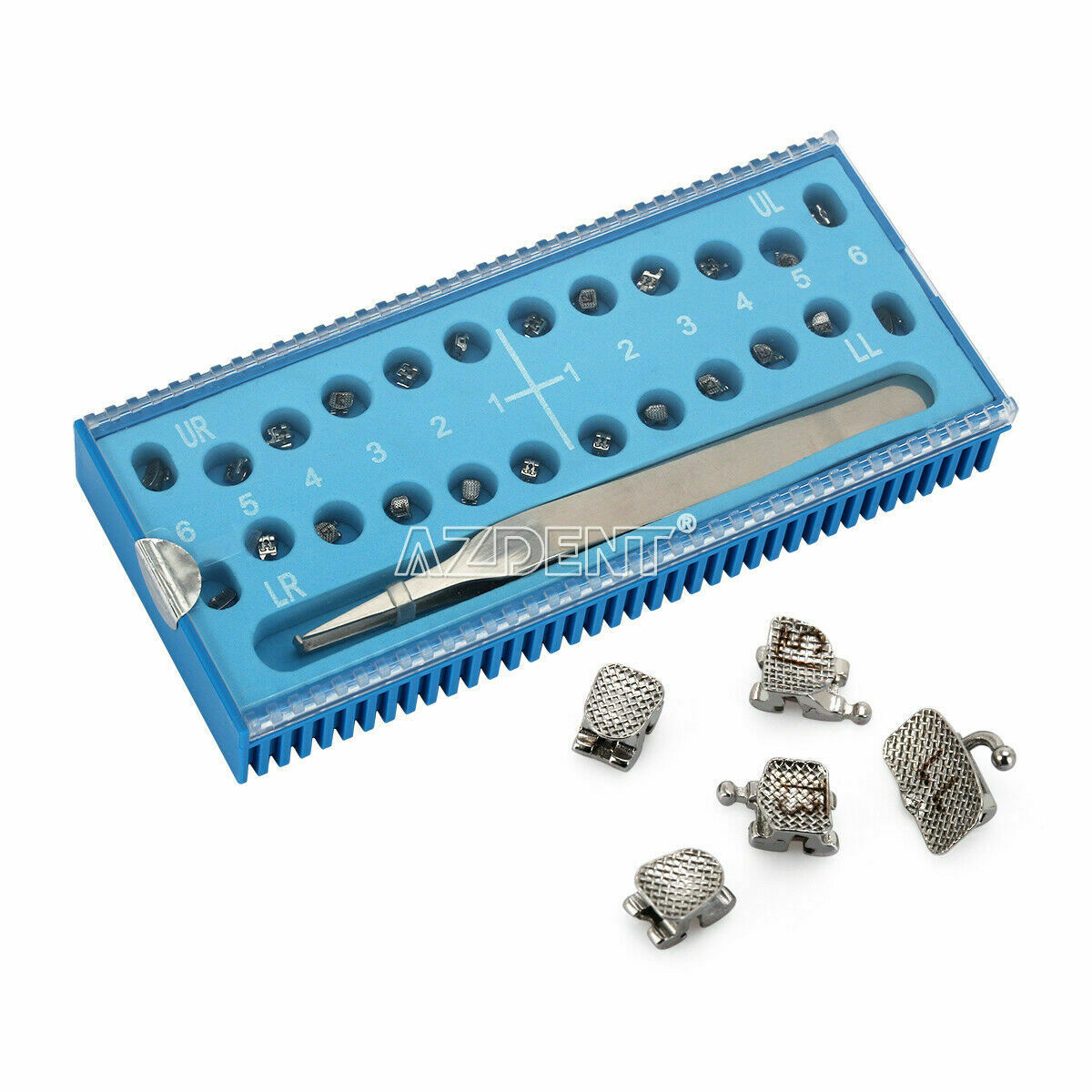 10 X Dental Orthodontic Self-Ligating Brackets Braces Roth.022 Hooks 345 &Tool