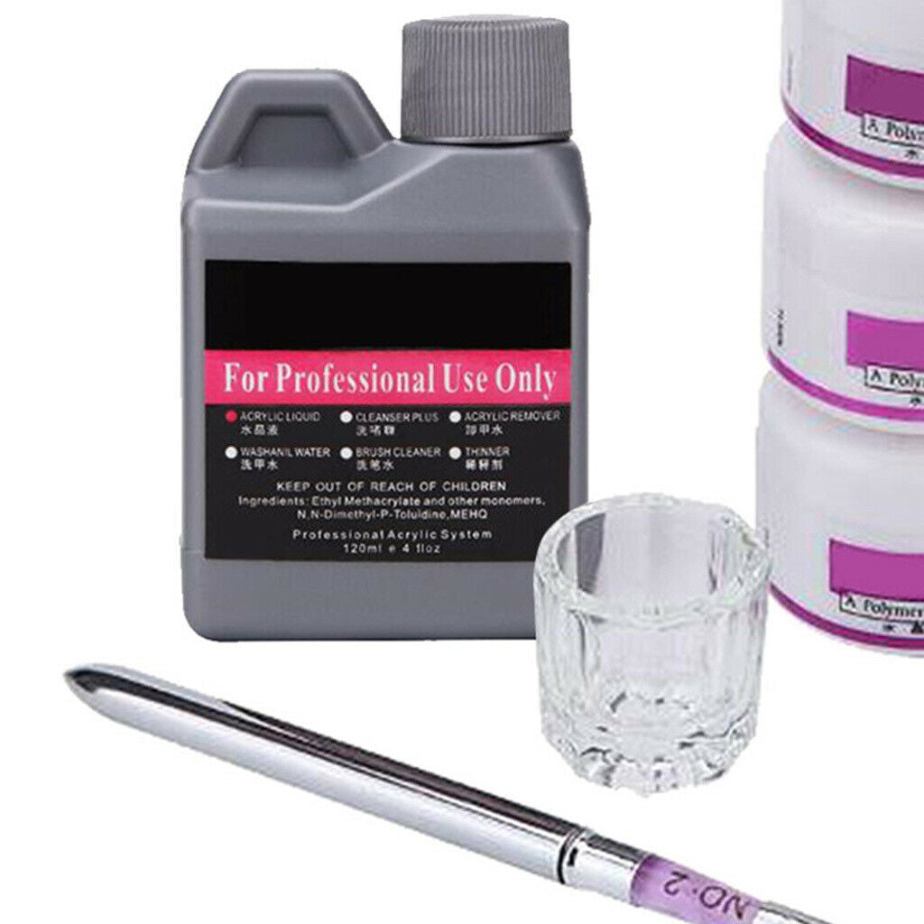 Nail Art Kit Acrylic Powder 120ml Liquid Nail Paillettes Manicure Supplies