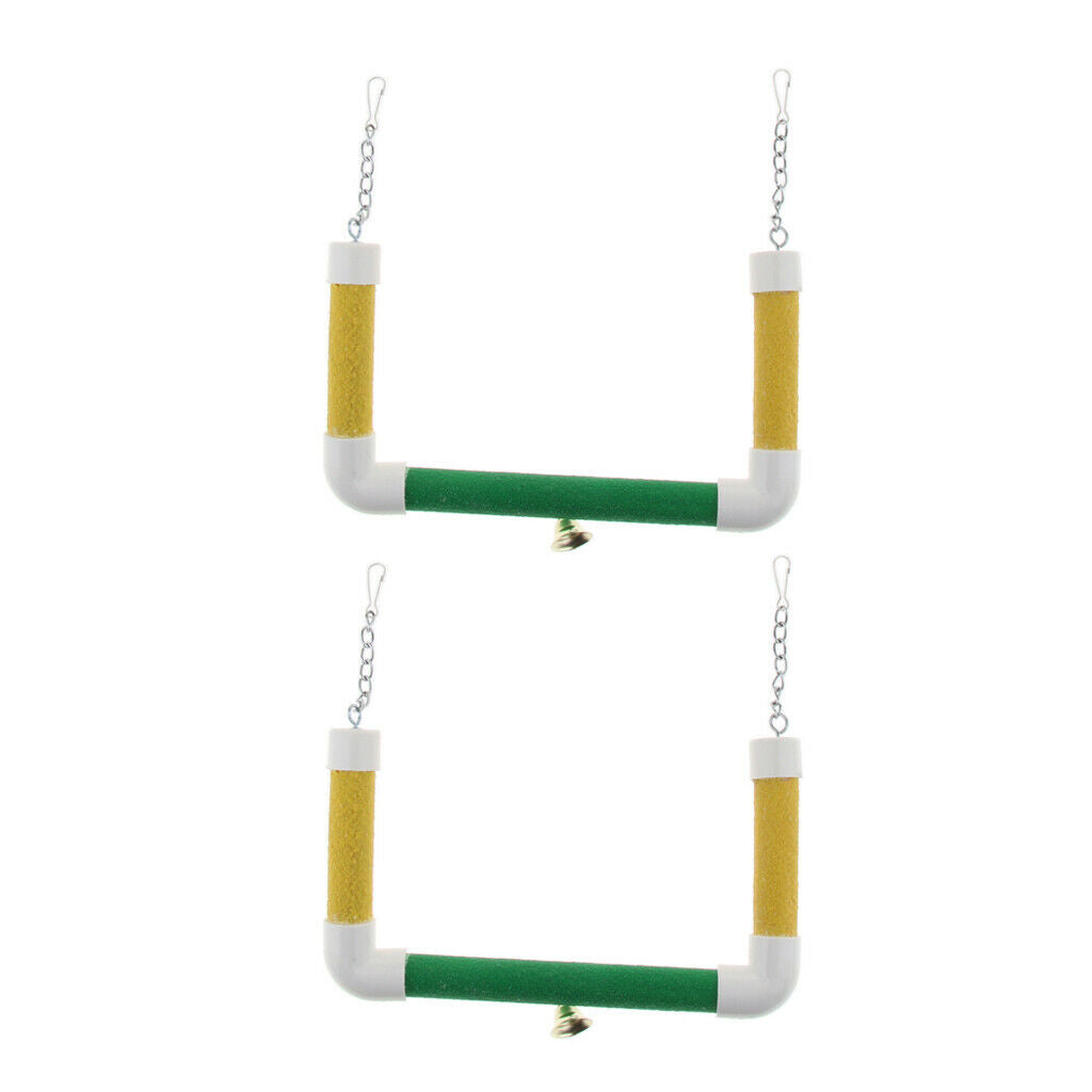 Pet Bird Parrot Cage Hanging Birds Stand Wood Swing Perch S