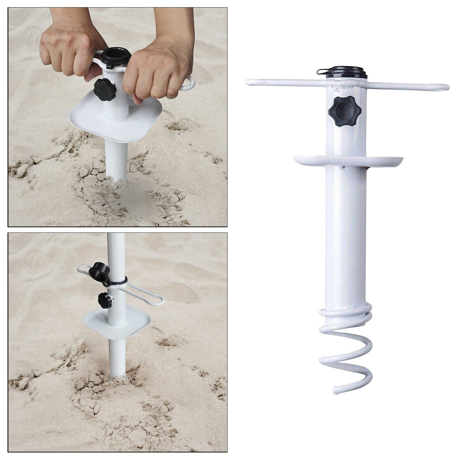 Camping Beach Umbrella Sand Anchor Base Metal Holder Summer Patio Stake