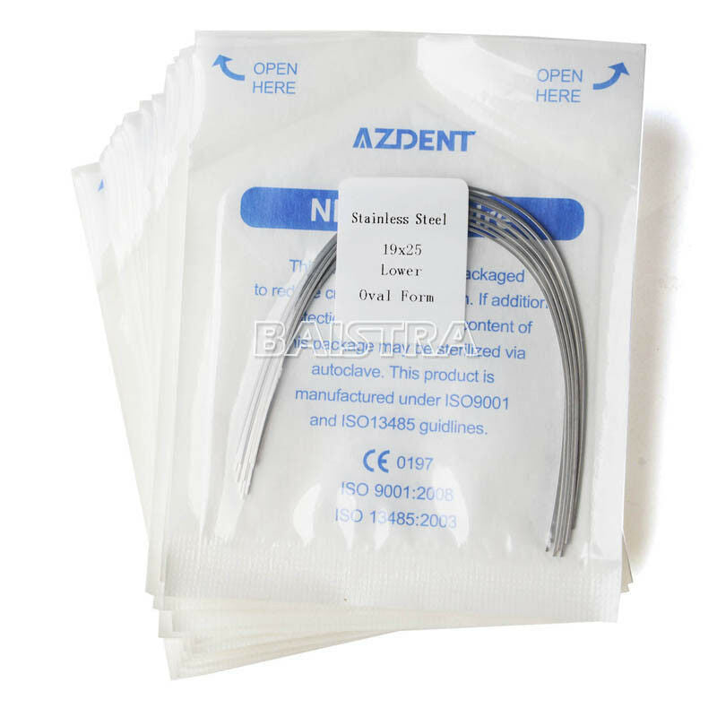 30x Dental Ortho Stainless Steel Arch Wire 19*25Lower Ovoid Rectangular