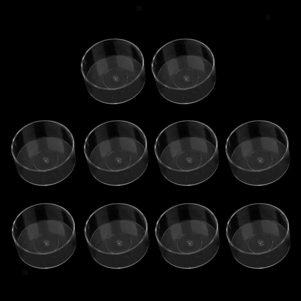 10 Lot Clear Plastic Tealight Cups Round Shaped Candle Mold Jelly Gel Wax