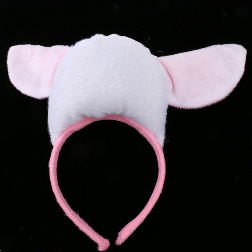 Kids Animal Pig Piggy Costume Kit Head Band Bow Tie Tail Fancy Dress White