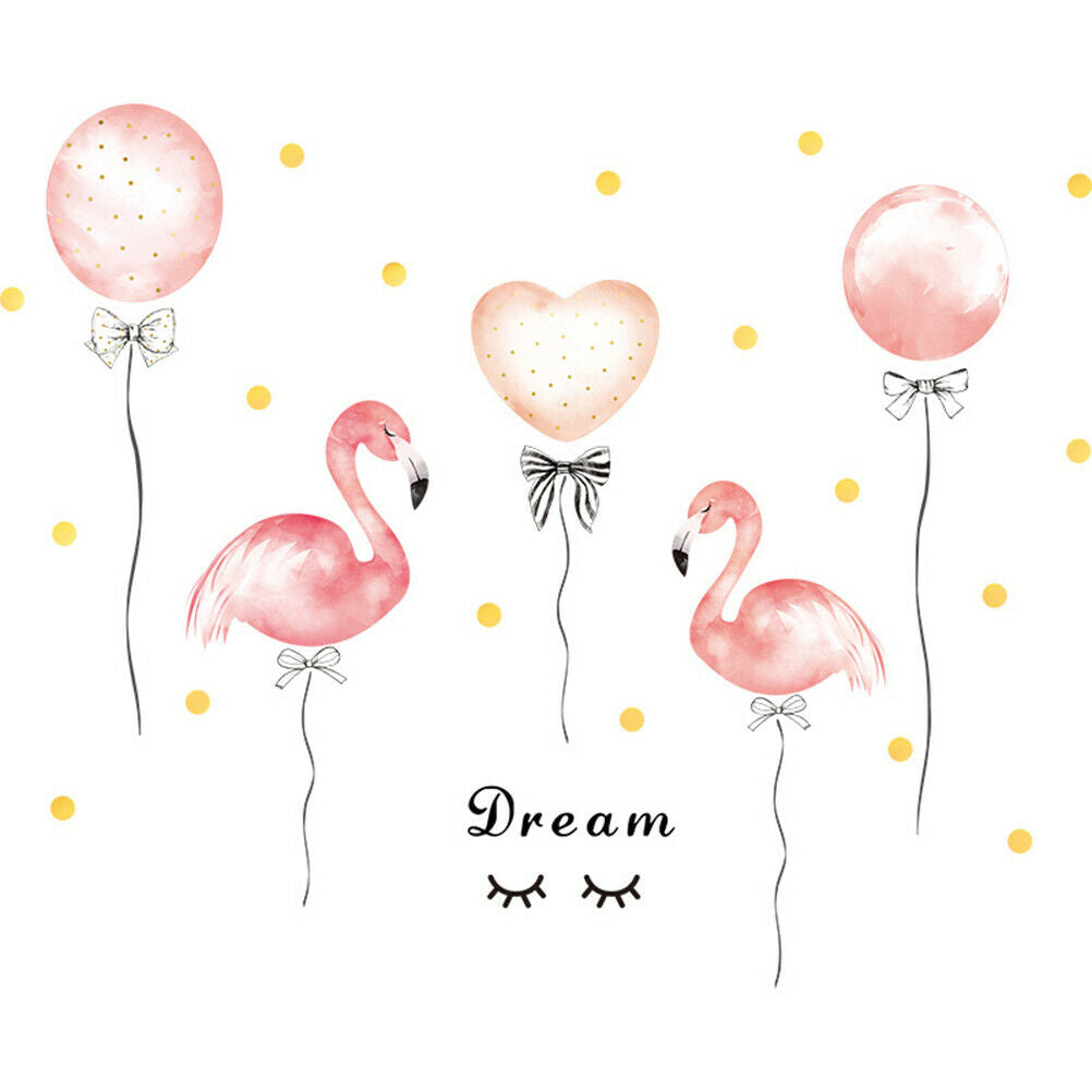 50*70Cm Flamingo Balloon Pink Home Decor Diy Self-Adhesive Wardrobe Stick.l8